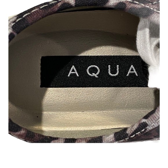 AQUA Women's Sneakers 7.5 Piper Low Top Fashion Animal Print Flatform Lace Up - Picture 8 of 10